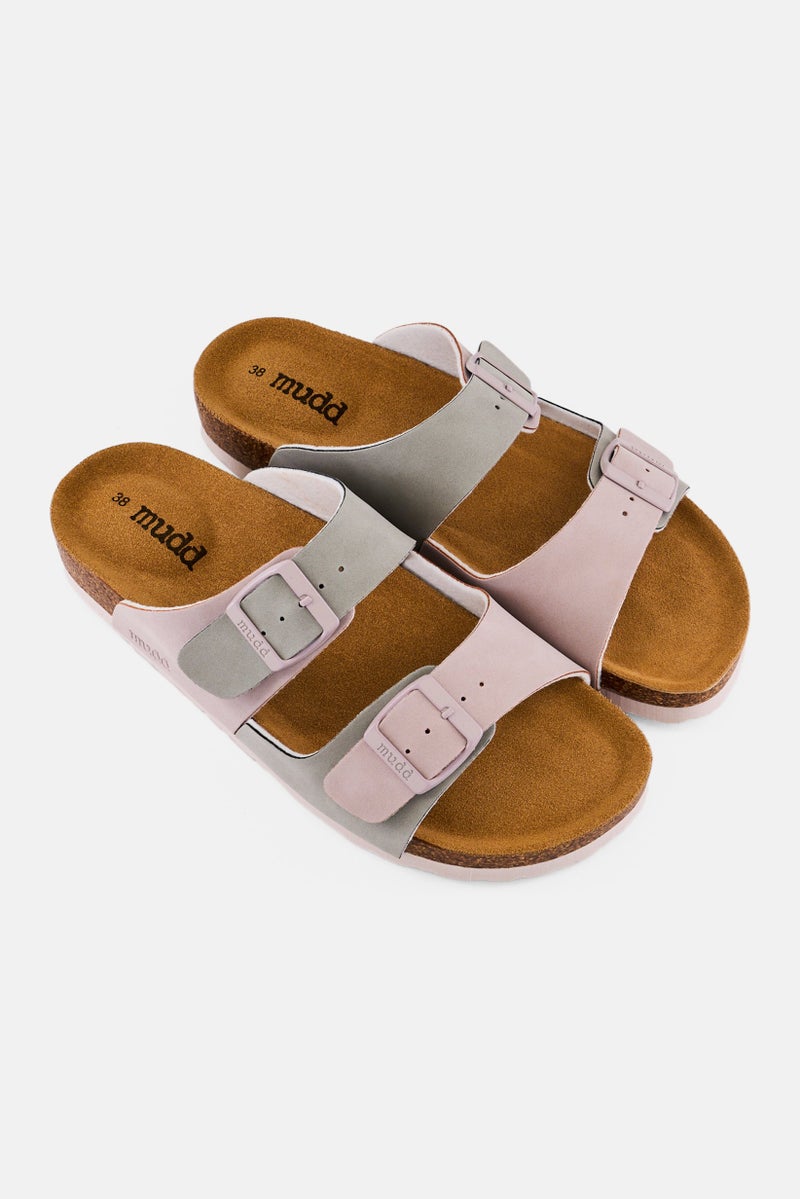 Mudd Women Adjustable Buckle Two Strap Cork Sandals, Multicolor - Image 2